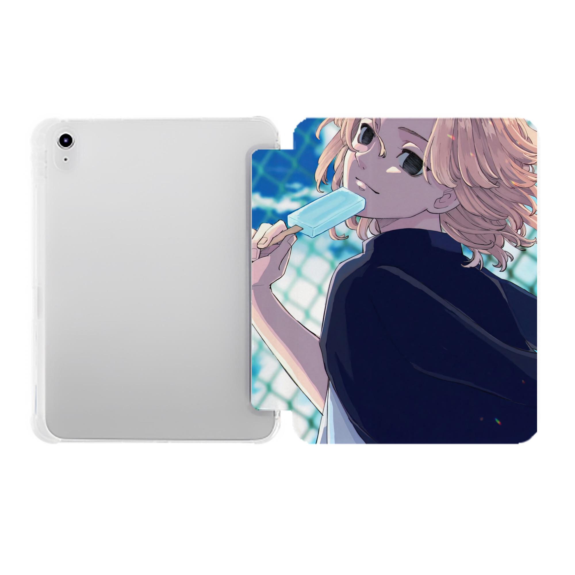 （画像用） 東京リベンジャーズ Tokyo Revengers IPad ケース ペン収納付き 三つ折りスタンド PUレザー×シリコン 対応機種9.5/10.5/10.9インチ